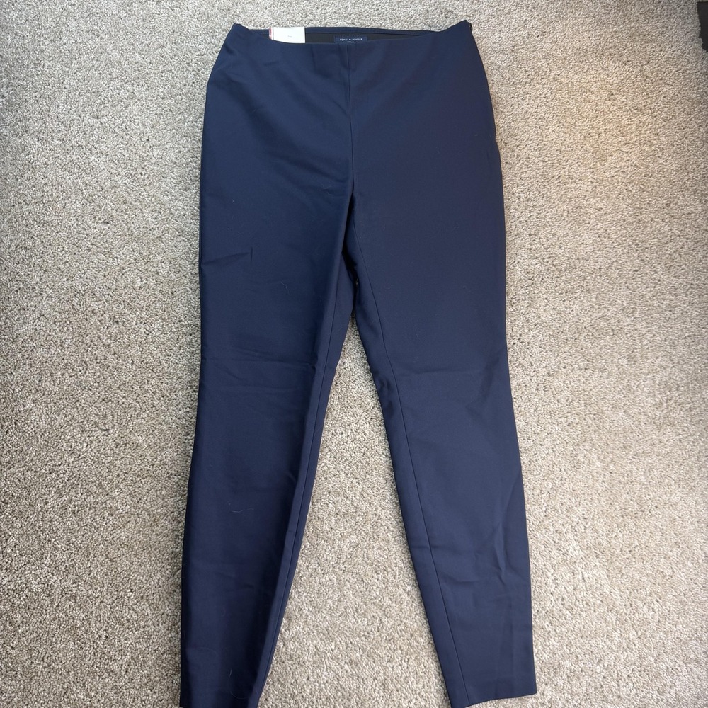 Tommy Hilfiger Leggings Womens 6 Navy Zoey Mid Rise Ankle Stretch Pants Casual